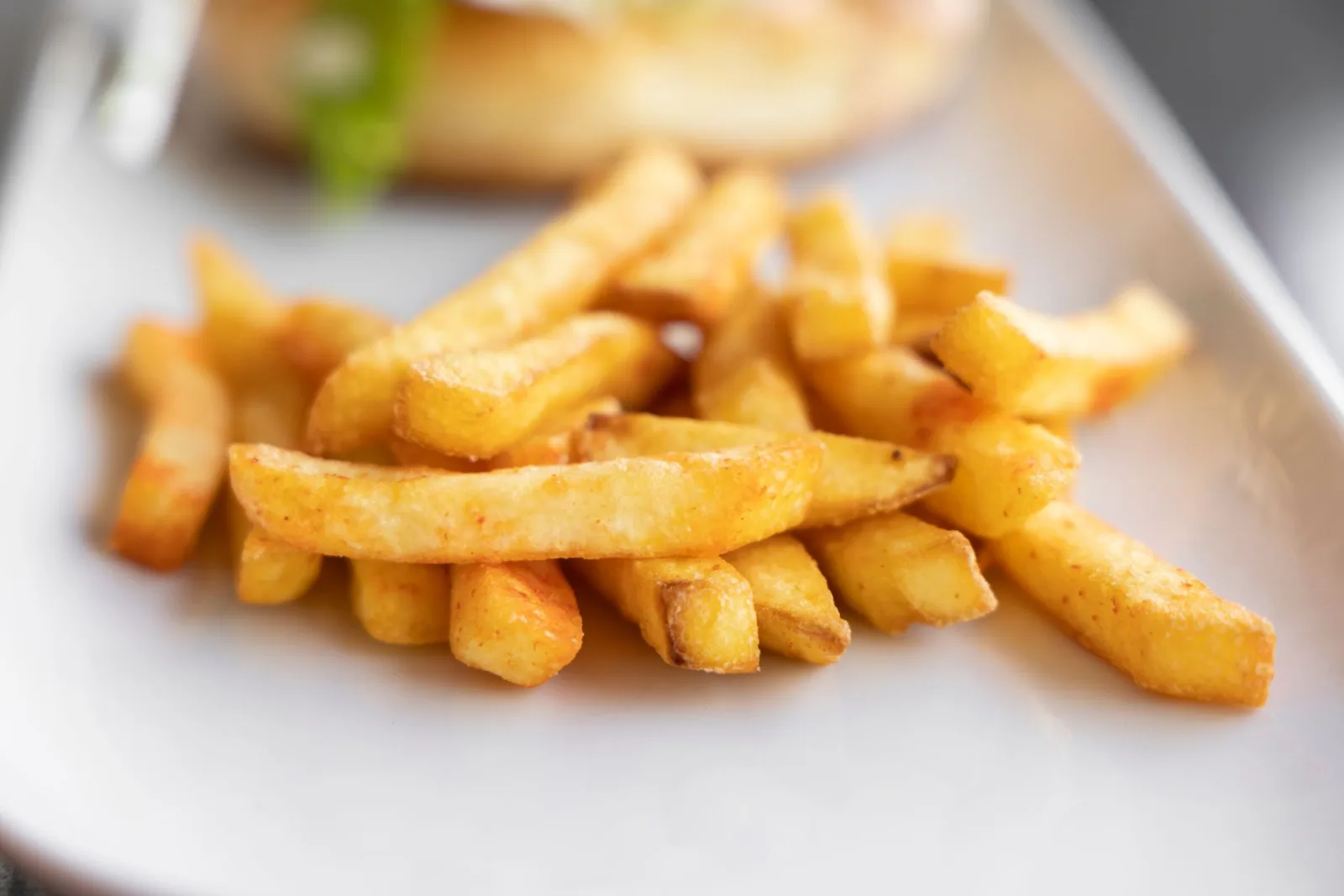 French fries on a white plate