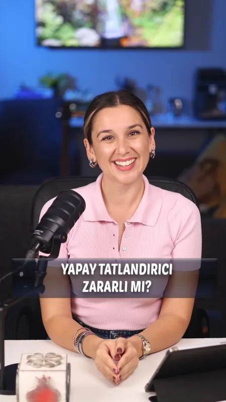 Diyetisyen Eda Kılıç, “Yapay Tatlandırıcılar Bağırsak Florasını Bozar mı?” videosunun kapağında