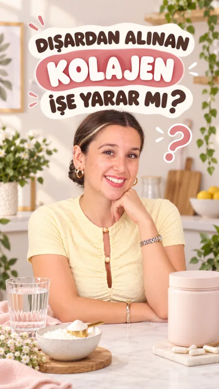 Diyetisyen Eda Kılıç, “Kolajen Takviyesi İşe Yarıyor mu? Nelere Dikkat Edilmeli?” videosunun kapağında